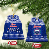 Personalised Toa Samoa Christmas Ceramic Ornament Samoa Siva Tau Manuia Le Kerisimasi Blue Vibe LT9 - Wonder Print Shop