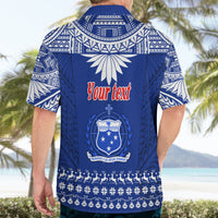 Personalised Toa Samoa Christmas Hawaiian Shirt Samoa Siva Tau Manuia Le Kerisimasi Blue Vibe - Wonder Print Shop