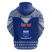 Personalised Toa Samoa Christmas Hoodie Samoa Siva Tau Manuia Le Kerisimasi Blue Vibe - Wonder Print Shop