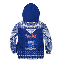 Personalised Toa Samoa Christmas Kid Hoodie Samoa Siva Tau Manuia Le Kerisimasi Blue Vibe - Wonder Print Shop
