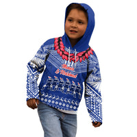 Personalised Toa Samoa Christmas Kid Hoodie Samoa Siva Tau Manuia Le Kerisimasi Blue Vibe - Wonder Print Shop