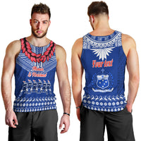Personalised Toa Samoa Christmas Men Tank Top Samoa Siva Tau Manuia Le Kerisimasi Blue Vibe - Wonder Print Shop