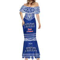 Personalised Toa Samoa Christmas Mermaid Dress Samoa Siva Tau Manuia Le Kerisimasi Blue Vibe - Wonder Print Shop