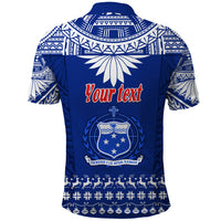 Personalised Toa Samoa Christmas Polo Shirt Samoa Siva Tau Manuia Le Kerisimasi Blue Vibe - Wonder Print Shop