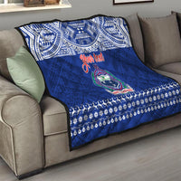 Personalised Toa Samoa Christmas Quilt Samoa Siva Tau Manuia Le Kerisimasi Blue Vibe - Wonder Print Shop