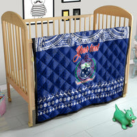 Personalised Toa Samoa Christmas Quilt Samoa Siva Tau Manuia Le Kerisimasi Blue Vibe - Wonder Print Shop