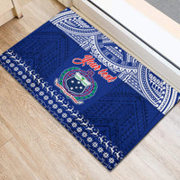 Personalised Toa Samoa Christmas Rubber Doormat Samoa Siva Tau Manuia Le Kerisimasi Blue Vibe - Wonder Print Shop