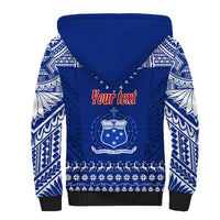Personalised Toa Samoa Christmas Sherpa Hoodie Samoa Siva Tau Manuia Le Kerisimasi Blue Vibe - Wonder Print Shop