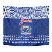 Personalised Toa Samoa Christmas Tapestry Samoa Siva Tau Manuia Le Kerisimasi Blue Vibe - Wonder Print Shop