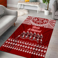 Toa Samoa Christmas Area Rug Samoa Siva Tau Manuia Le Kerisimasi Red Vibe LT9 - Wonder Print Shop
