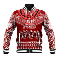Toa Samoa Christmas Baseball Jacket Samoa Siva Tau Manuia Le Kerisimasi Red Vibe LT9 - Wonder Print Shop