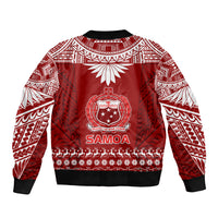 Toa Samoa Christmas Bomber Jacket Samoa Siva Tau Manuia Le Kerisimasi Red Vibe LT9 - Wonder Print Shop