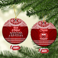 Toa Samoa Christmas Ceramic Ornament Samoa Siva Tau Manuia Le Kerisimasi Red Vibe LT9 - Wonder Print Shop