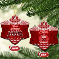 Toa Samoa Christmas Ceramic Ornament Samoa Siva Tau Manuia Le Kerisimasi Red Vibe LT9 - Wonder Print Shop