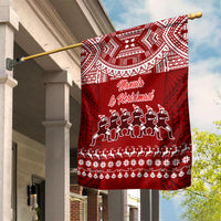 Toa Samoa Christmas Garden Flag Samoa Siva Tau Manuia Le Kerisimasi Red Vibe - Wonder Print Shop