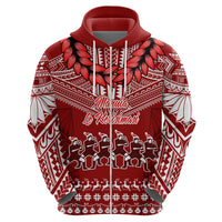 Toa Samoa Christmas Hoodie Samoa Siva Tau Manuia Le Kerisimasi Red Vibe - Wonder Print Shop