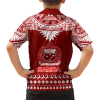 Toa Samoa Christmas Kid Hawaiian Shirt Samoa Siva Tau Manuia Le Kerisimasi Red Vibe - Wonder Print Shop