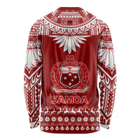 Toa Samoa Christmas Long Sleeve Shirt Samoa Siva Tau Manuia Le Kerisimasi Red Vibe - Wonder Print Shop
