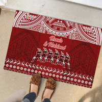 Toa Samoa Christmas Rubber Doormat Samoa Siva Tau Manuia Le Kerisimasi Red Vibe - Wonder Print Shop