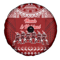 Toa Samoa Christmas Spare Tire Cover Samoa Siva Tau Manuia Le Kerisimasi Red Vibe - Wonder Print Shop