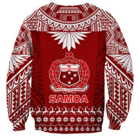Toa Samoa Christmas Sweatshirt Samoa Siva Tau Manuia Le Kerisimasi Red Vibe - Wonder Print Shop