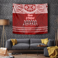 Toa Samoa Christmas Tapestry Samoa Siva Tau Manuia Le Kerisimasi Red Vibe - Wonder Print Shop