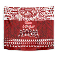 Toa Samoa Christmas Tapestry Samoa Siva Tau Manuia Le Kerisimasi Red Vibe - Wonder Print Shop