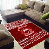 Personalised Toa Samoa Christmas Area Rug Samoa Siva Tau Manuia Le Kerisimasi Red Vibe LT9 - Wonder Print Shop