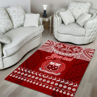 Personalised Toa Samoa Christmas Area Rug Samoa Siva Tau Manuia Le Kerisimasi Red Vibe LT9 - Wonder Print Shop