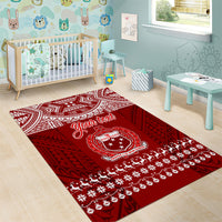 Personalised Toa Samoa Christmas Area Rug Samoa Siva Tau Manuia Le Kerisimasi Red Vibe LT9 - Wonder Print Shop