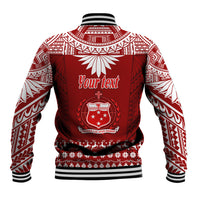 Personalised Toa Samoa Christmas Baseball Jacket Samoa Siva Tau Manuia Le Kerisimasi Red Vibe LT9 - Wonder Print Shop