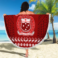 Personalised Toa Samoa Christmas Beach Blanket Samoa Siva Tau Manuia Le Kerisimasi Red Vibe LT9 - Wonder Print Shop