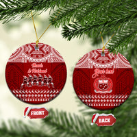 Personalised Toa Samoa Christmas Ceramic Ornament Samoa Siva Tau Manuia Le Kerisimasi Red Vibe LT9 - Wonder Print Shop