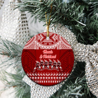 Personalised Toa Samoa Christmas Ceramic Ornament Samoa Siva Tau Manuia Le Kerisimasi Red Vibe LT9 - Wonder Print Shop