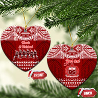 Personalised Toa Samoa Christmas Ceramic Ornament Samoa Siva Tau Manuia Le Kerisimasi Red Vibe LT9 - Wonder Print Shop