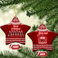 Personalised Toa Samoa Christmas Ceramic Ornament Samoa Siva Tau Manuia Le Kerisimasi Red Vibe LT9 - Wonder Print Shop