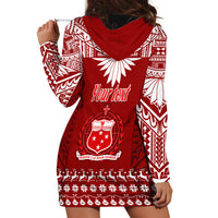 Personalised Toa Samoa Christmas Hoodie Dress Samoa Siva Tau Manuia Le Kerisimasi Red Vibe - Wonder Print Shop