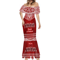 Personalised Toa Samoa Christmas Mermaid Dress Samoa Siva Tau Manuia Le Kerisimasi Red Vibe - Wonder Print Shop