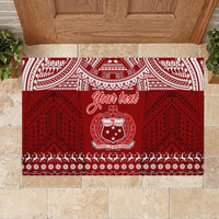 Personalised Toa Samoa Christmas Rubber Doormat Samoa Siva Tau Manuia Le Kerisimasi Red Vibe - Wonder Print Shop