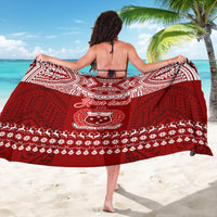 Personalised Toa Samoa Christmas Sarong Samoa Siva Tau Manuia Le Kerisimasi Red Vibe - Wonder Print Shop