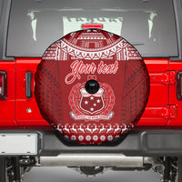 Personalised Toa Samoa Christmas Spare Tire Cover Samoa Siva Tau Manuia Le Kerisimasi Red Vibe - Wonder Print Shop
