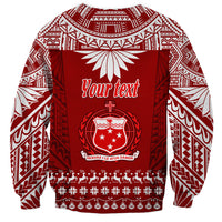 Personalised Toa Samoa Christmas Sweatshirt Samoa Siva Tau Manuia Le Kerisimasi Red Vibe - Wonder Print Shop