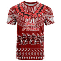 Personalised Toa Samoa Christmas T Shirt Samoa Siva Tau Manuia Le Kerisimasi Red Vibe - Wonder Print Shop