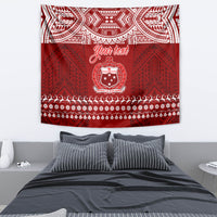 Personalised Toa Samoa Christmas Tapestry Samoa Siva Tau Manuia Le Kerisimasi Red Vibe - Wonder Print Shop