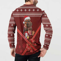 Funny Moo Deng Christmas Button Sweatshirt LT9 - Wonder Print Shop