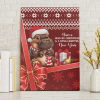 Funny Moo Deng Christmas Canvas Wall Art LT9 - Wonder Print Shop