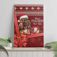 Funny Moo Deng Christmas Canvas Wall Art LT9 - Wonder Print Shop