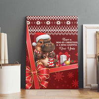 Funny Moo Deng Christmas Canvas Wall Art LT9 - Wonder Print Shop