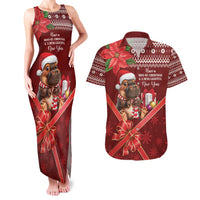 Funny Moo Deng Christmas Couples Matching Tank Maxi Dress and Hawaiian Shirt LT9 - Wonder Print Shop