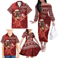 Funny Moo Deng Christmas Family Matching Off The Shoulder Long Sleeve Dress and Hawaiian Shirt - Wonder Print Shop